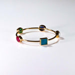 Load image into Gallery viewer, Multi-Stone 18K Gold Bangle
