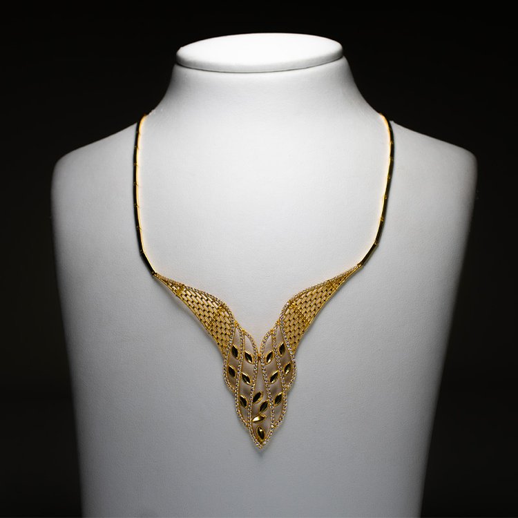 Gold Necklace With Zircon Stones