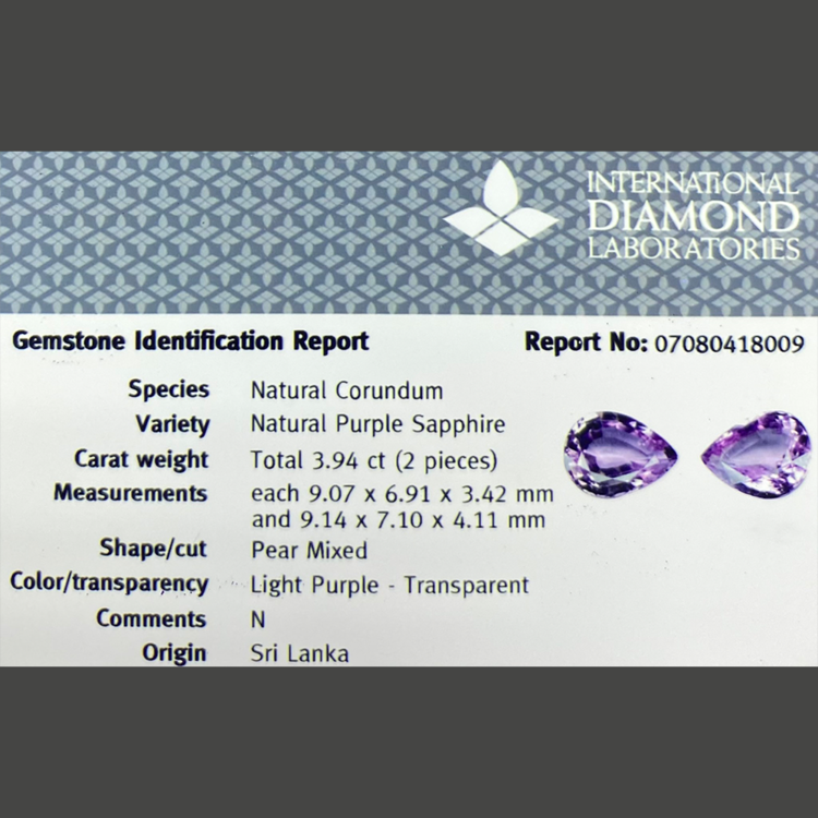 Purple Sapphire Pair (3.94 ct)