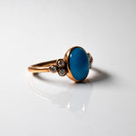 Load image into Gallery viewer, Serene Turquoise Ring -  18kt Rose Gold, 1 Turquoise, 6 Diamonds
