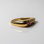 Load image into Gallery viewer, Ruby and Diamond Ring - 18kt Gold, 1 Ruby, 5 Diamonds
