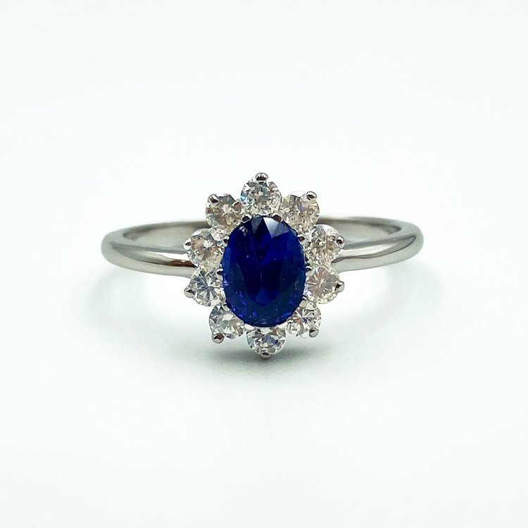 Bague Saphir Bleu/Rubis - Or 18 carats