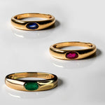 Load image into Gallery viewer, Stunning 18kt Gold Ring Set with Blue Sapphire, Emerald and Ruby
