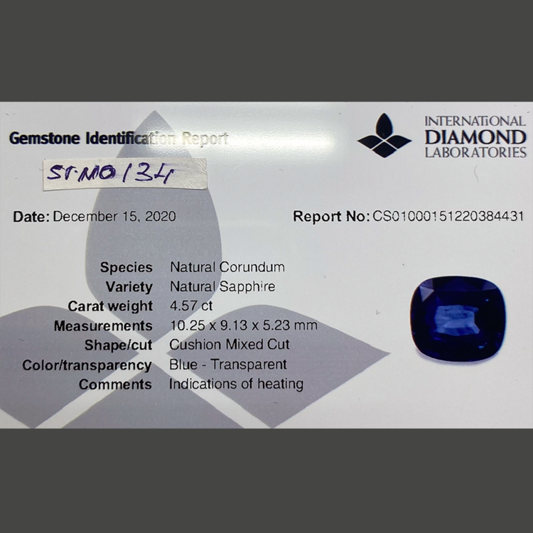 Saphir bleu naturel (4,57 ct)