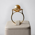 Load image into Gallery viewer, Luxurious Gold Pearl Ring with Diamonds
